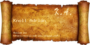 Knoll Adrián névjegykártya